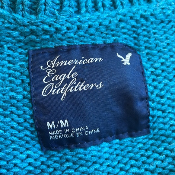 Knit Turquoise Sweater American Eagle Size Medium - Picture 5 of 7